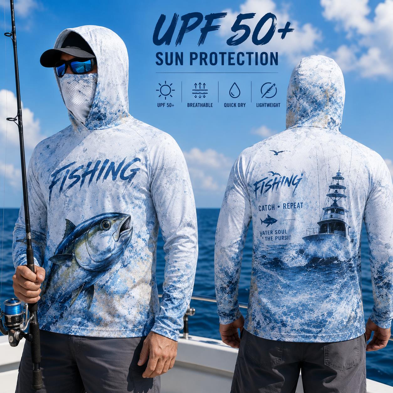 Fishing Hoodie Shirt Men Long  - Fishing Hoodie recensie en prijs