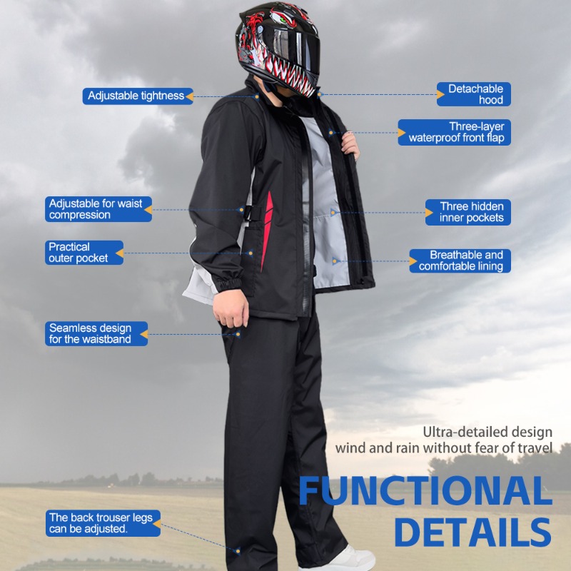 Motorcycle Raincoat Suit Men U - Fishing Jacket Waterproof recensie en prijs