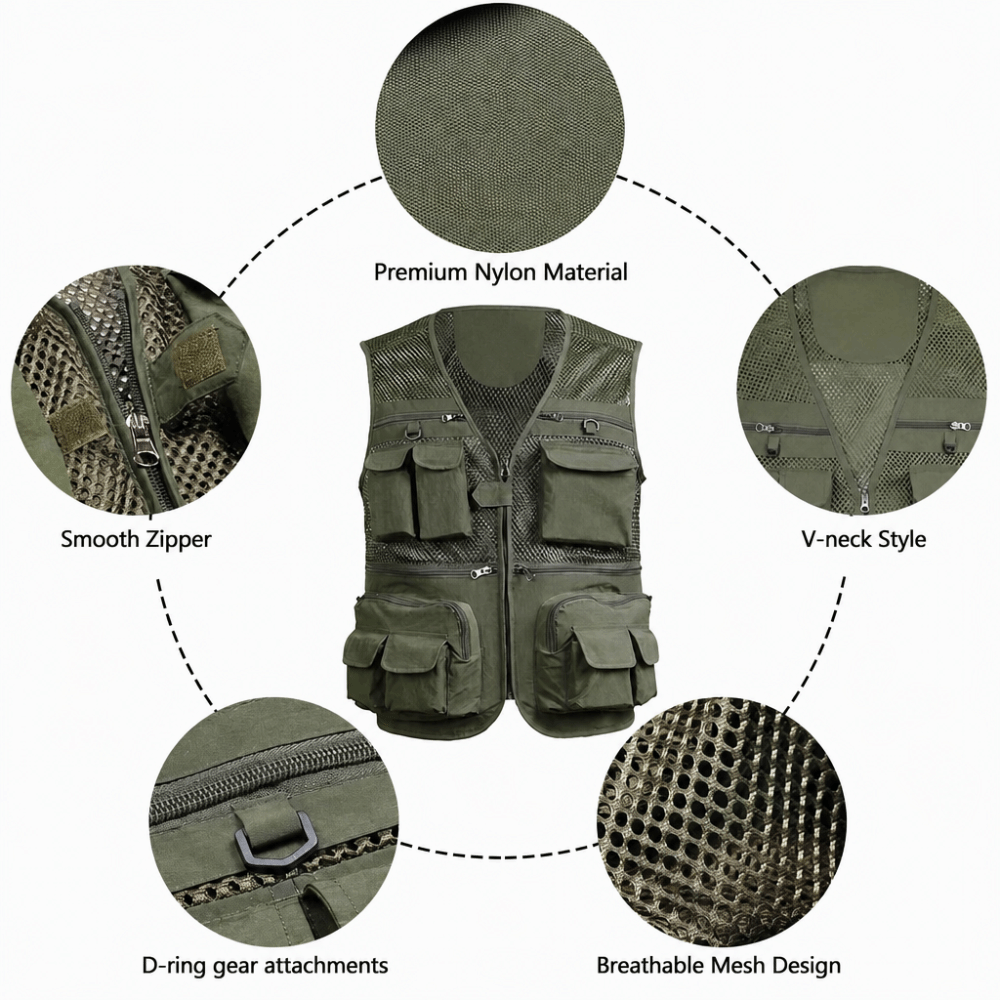 Durable with 16 Pockets Fishin - Fishing Vest recensie en prijs