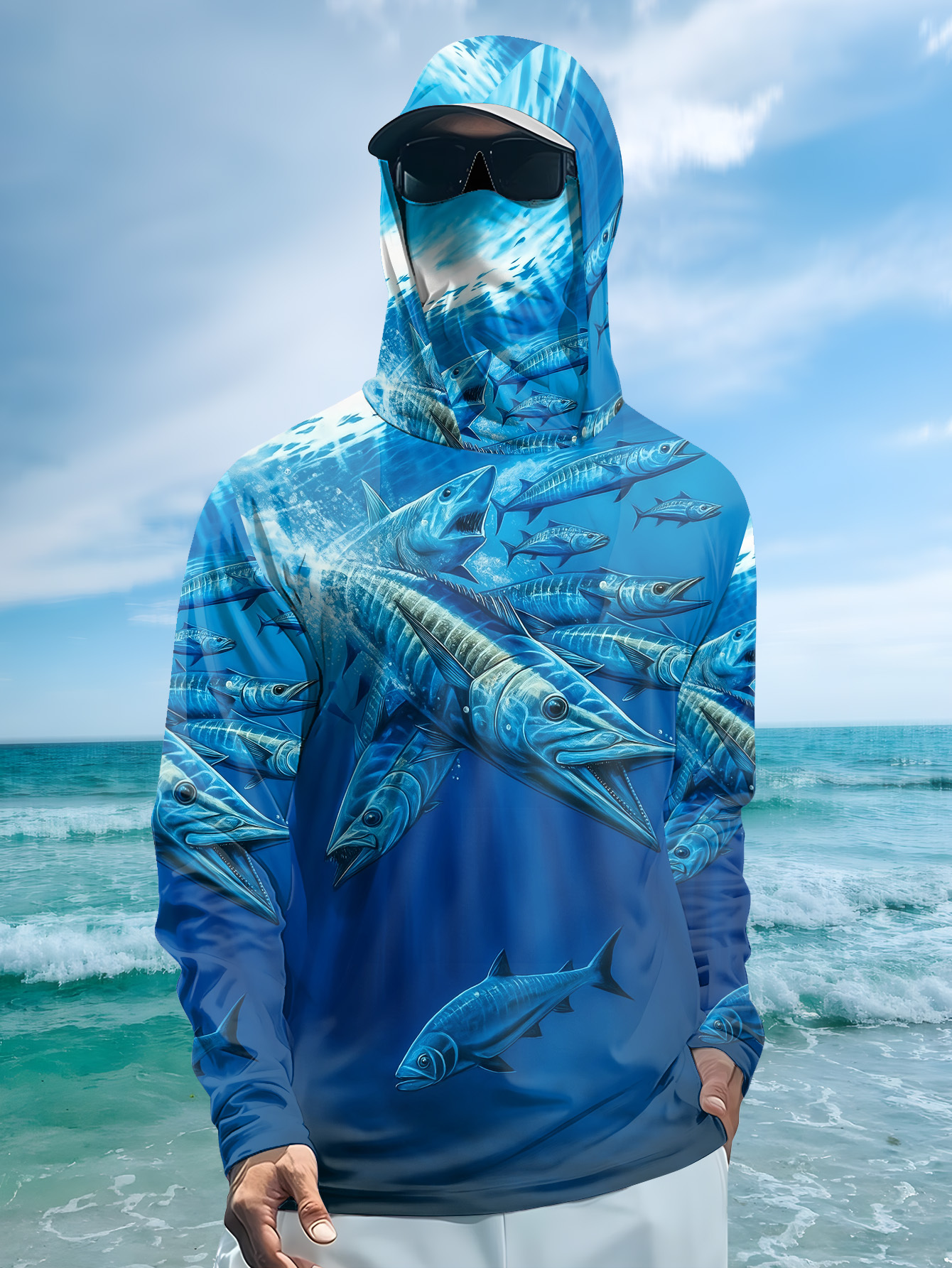 Men Hood Fishing Shirt long sl - Fishing Shirt Uv Protection recensie en prijs